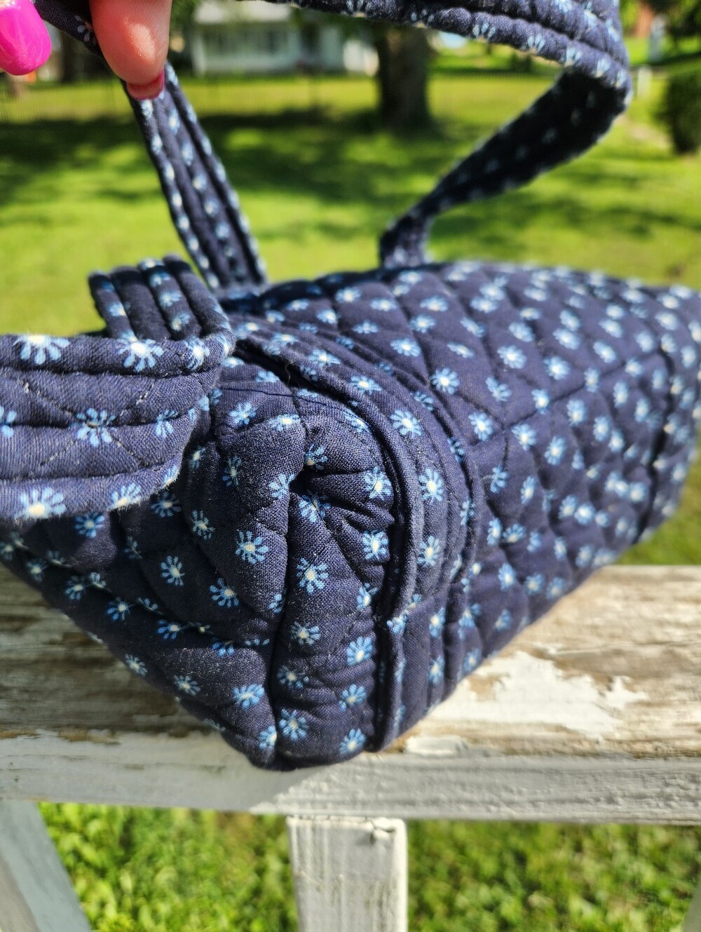 Vera Bradley Tote Bag in the retired Seaport Navy Quilted pattern. - Picture 9 of 13